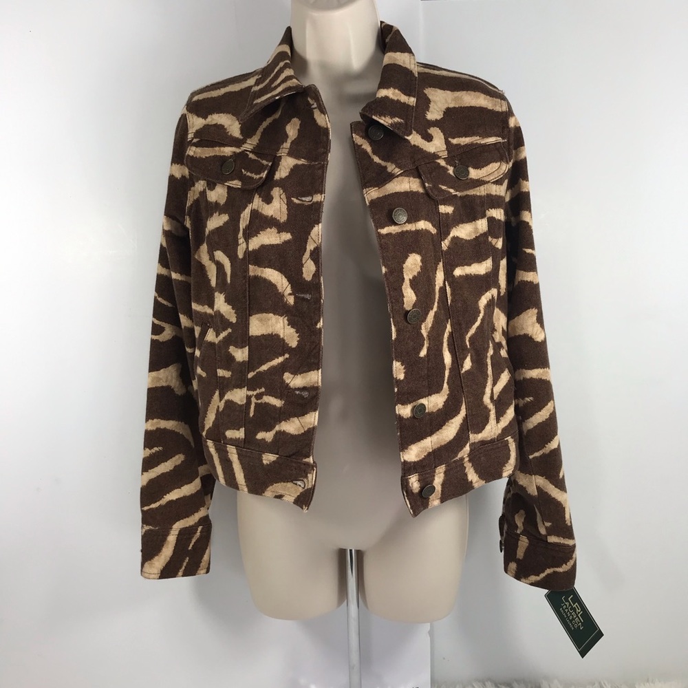 Lauren Ralph Lauren zebra stripe jean jacket